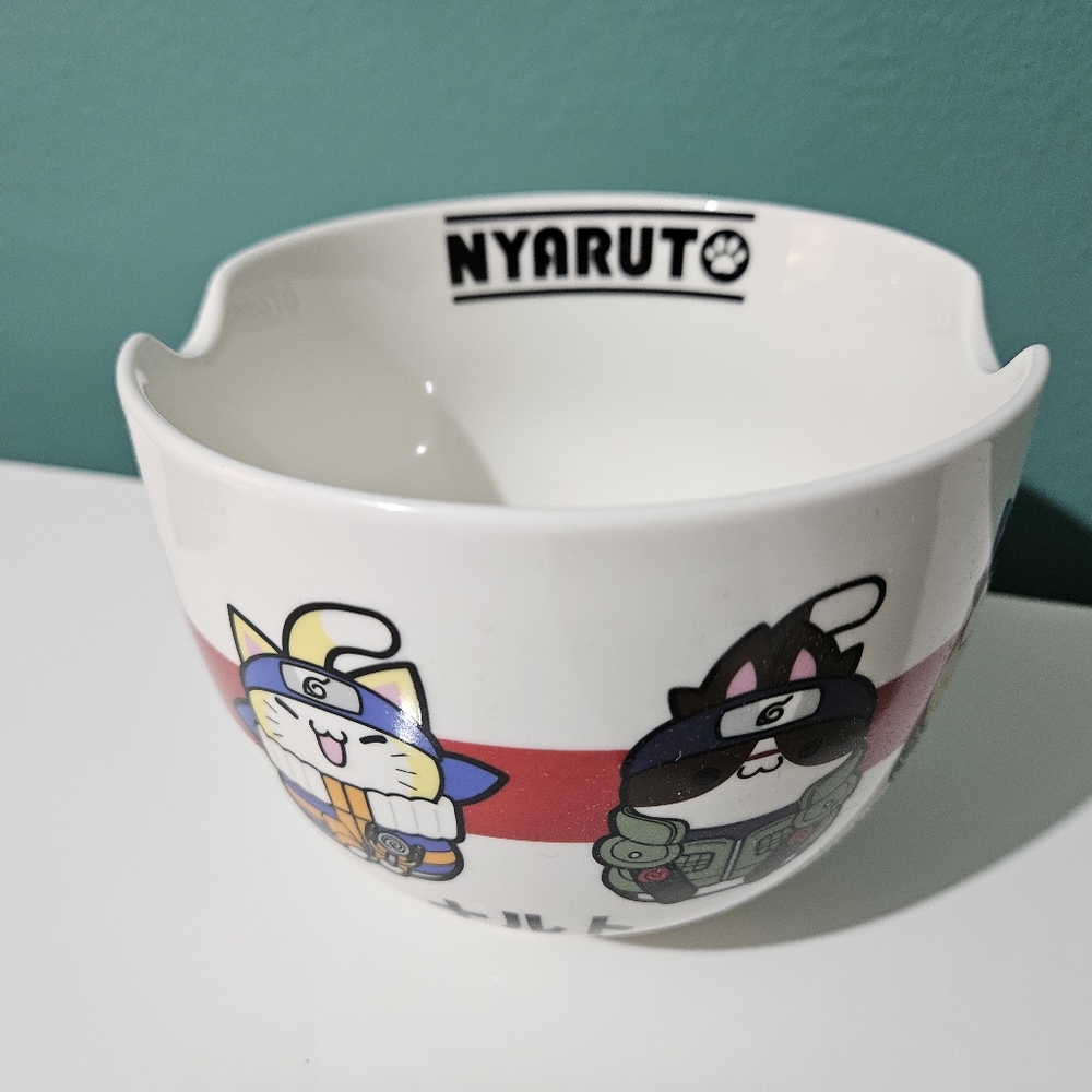 Naruto Nyaruto Ramen Bowl 2002 Mad Engine Ceramic Shonen Jump Anime